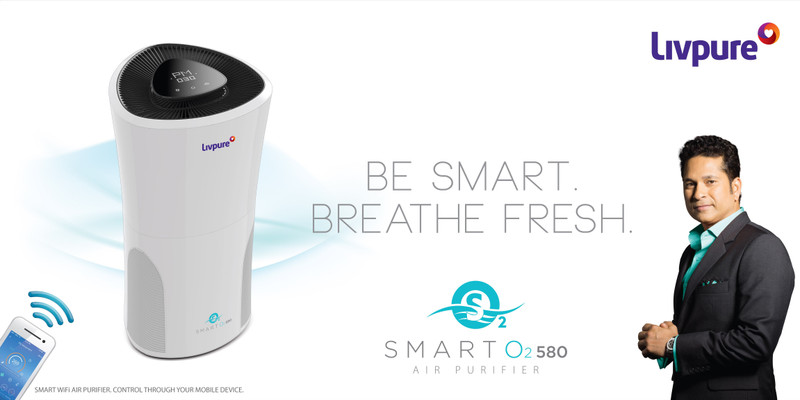 Livpure SmartO2 580 Portable Room Air Purifier(White) RS.26599 (21.00% Off) - Flipkart