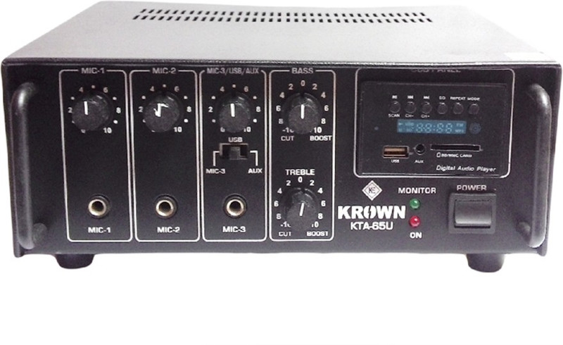 Krown KTA-650-USB Professional Medium Series PA System with Digital Media Player 60 W AV Power Amplifier(Black)
