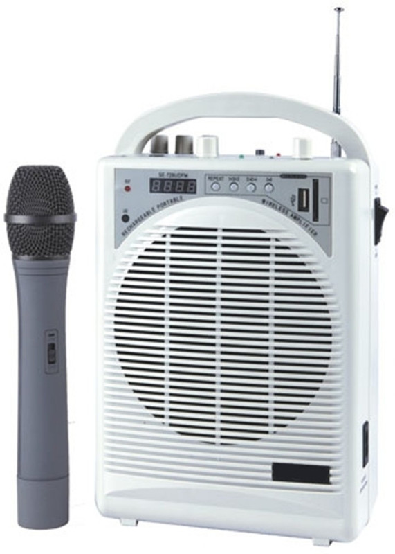 Krown Portable Wireless Rechargeable PA System with inbuilt Speaker & Mic + USB Player & FM 20 W AV Power Amplifier(Black)