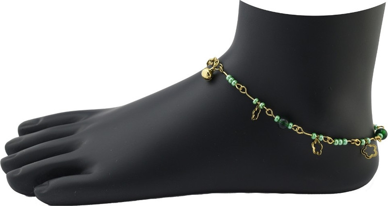 High Trendz Green Crystalz Alloy Anklet High Trendz Green Crystalz Alloy Anklet