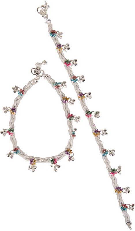 Taj Pearl Stylish Knotted Brass Anklet(Pack of 2) Taj Pearl Stylish Knotted Brass Anklet(Pack of 2)