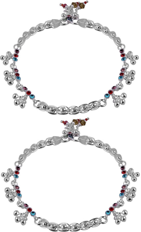 Jewel99 Glaucus Silver Anklet(Pack of 2) Jewel99 Glaucus Silver Anklet(Pack of 2)