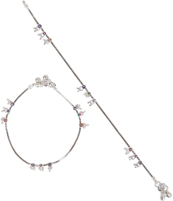 Taj Pearl Stylish Brass Anklet(Pack of 2) Taj Pearl Stylish Brass Anklet(Pack of 2)