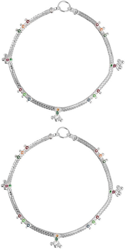Jewel99 Sileni Silver Anklet(Pack of 2) Jewel99 Sileni Silver Anklet(Pack of 2)