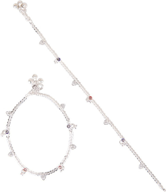 Taj Pearl Designer Brass Anklet(Pack of 2) Taj Pearl Designer Brass Anklet(Pack of 2)