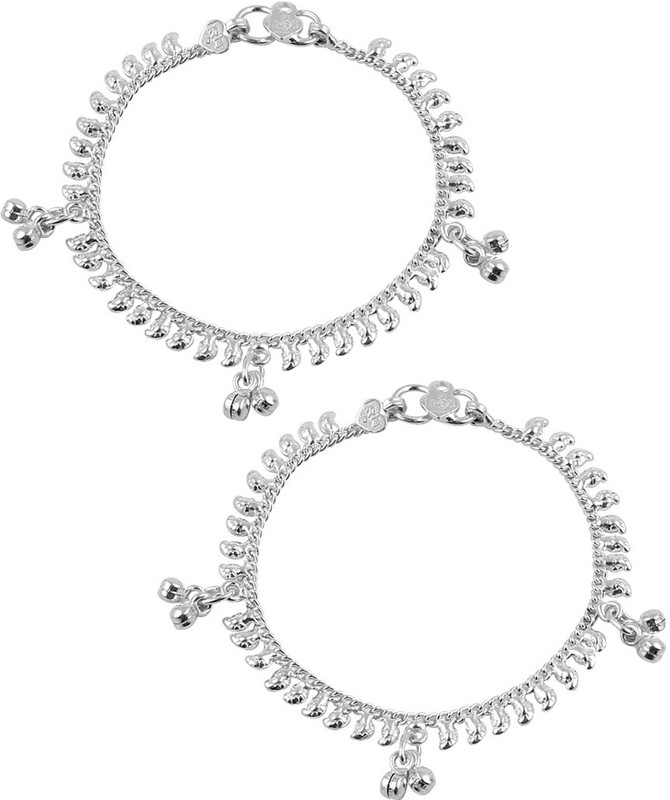 Jewel99 Daphne Silver Anklet(Pack of 2) Jewel99 Daphne Silver Anklet(Pack of 2)