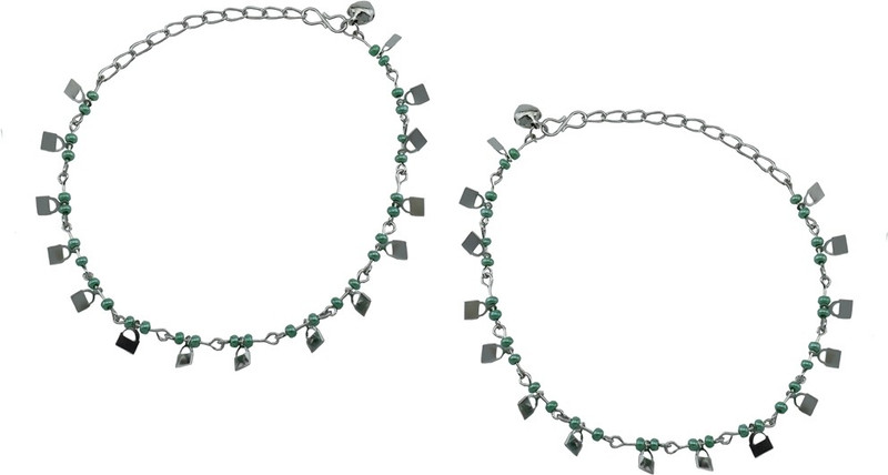 High Trendz Green Beadz Alloy Anklet(Pack of 2) High Trendz Green Beadz Alloy Anklet(Pack of 2)