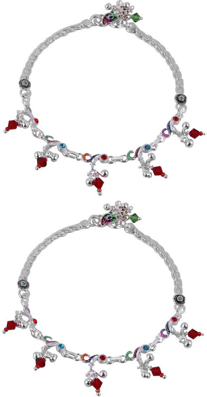 Jewel99 Erebus Silver Anklet(Pack of 2) Jewel99 Erebus Silver Anklet(Pack of 2)
