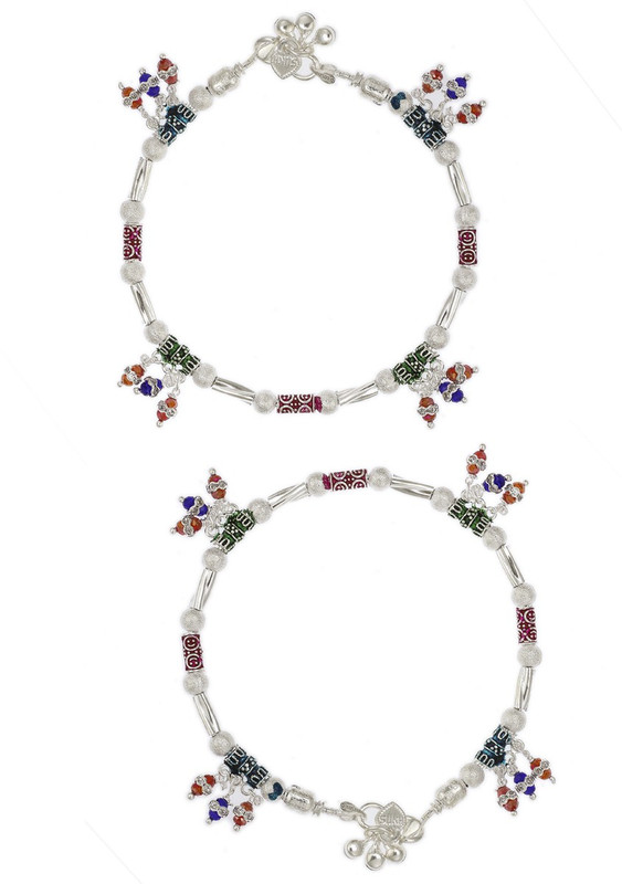 Jewel99 Mystic Silver Anklet(Pack of 2) Jewel99 Mystic Silver Anklet(Pack of 2)