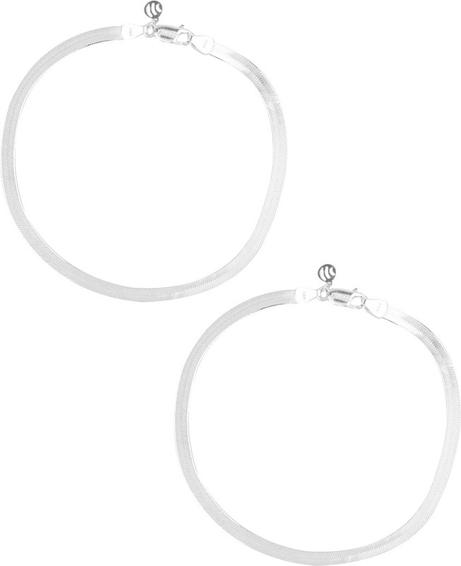 Jewel99 Italian Sterling Silver Anklet(Pack of 2)