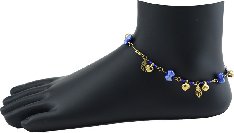 High Trendz Golden Blue Alloy Anklet High Trendz Golden Blue Alloy Anklet