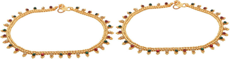 Weldecor Cute anklets for women & Girls (Gold) Alloy Anklet(Pack of 2) Weldecor Cute anklets for women & Girls (Gold) Alloy Anklet(Pack of 2)