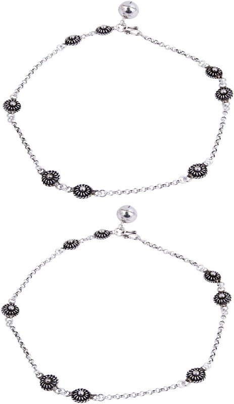 Jewel99 Eos Silver Anklet(Pack of 2) Jewel99 Eos Silver Anklet(Pack of 2)