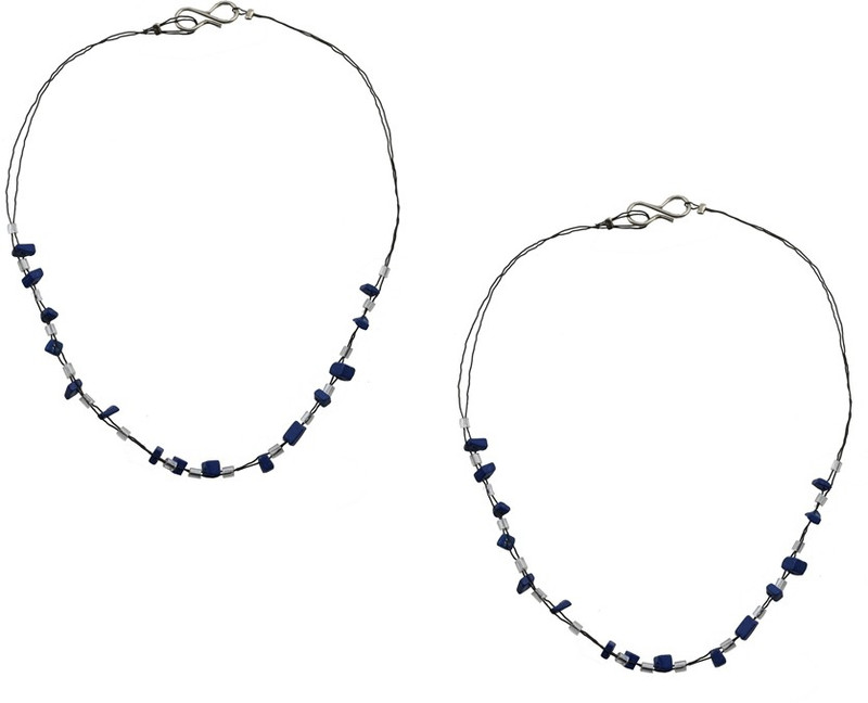 High Trendz Blue Beadz Alloy Anklet(Pack of 2) High Trendz Blue Beadz Alloy Anklet(Pack of 2)