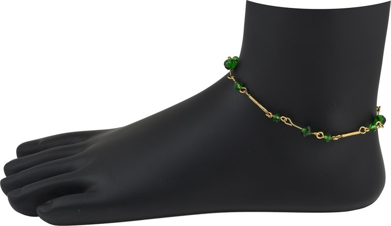 High Trendz Gold with Green Alloy Anklet High Trendz Gold with Green Alloy Anklet