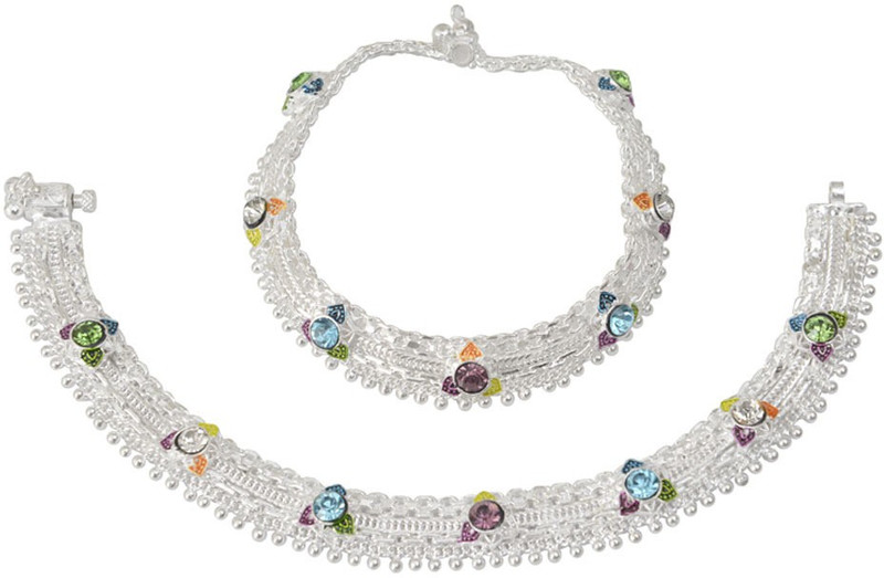 Taj Pearl Traditional Brass Anklet(Pack of 2) Taj Pearl Traditional Brass Anklet(Pack of 2)