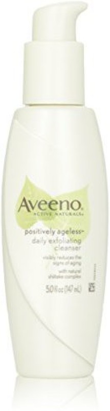 Aveeno Active Naturals Positively Ageless Daily Exfoliating Cleanser With Natural Shiitake Complex,...