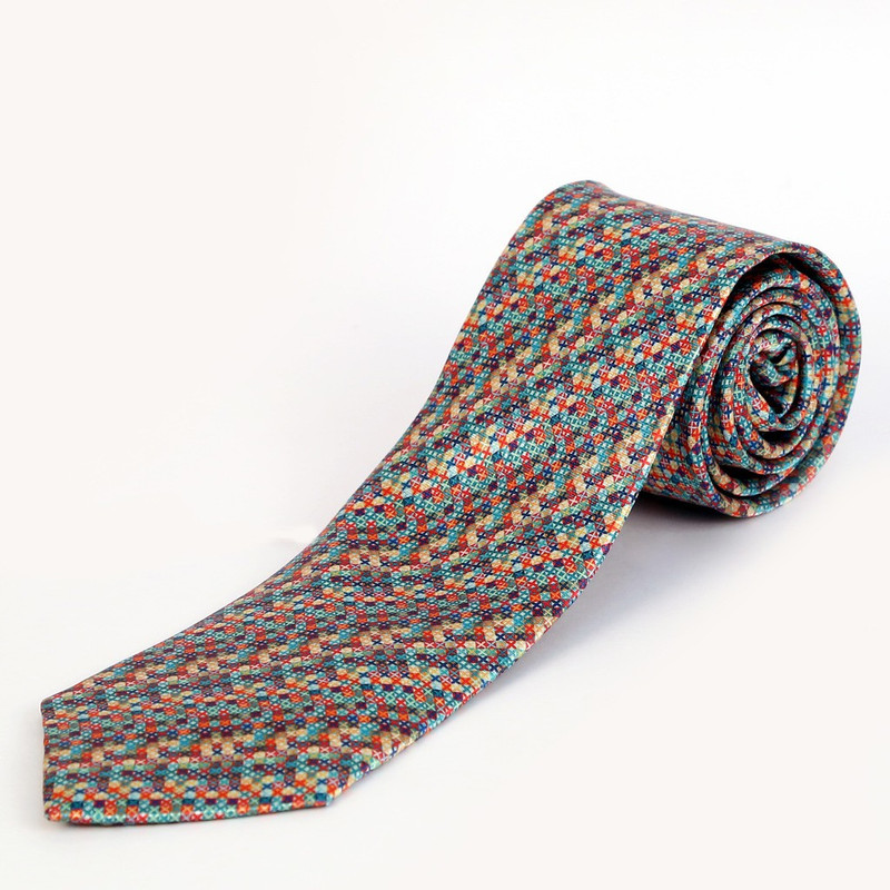 Blacksmith Multicolor Cross Design Geometric Print Men Tie Blacksmith Multicolor Cross Design Geometric Print Men Tie