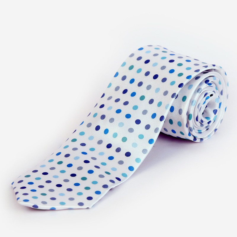 Blacksmith Polka Blue Dots Design Polka Print Men Tie Blacksmith Polka Blue Dots Design Polka Print Men Tie