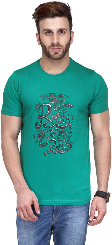 Koolpals Printed Men Round or Crew Green T-Shirt