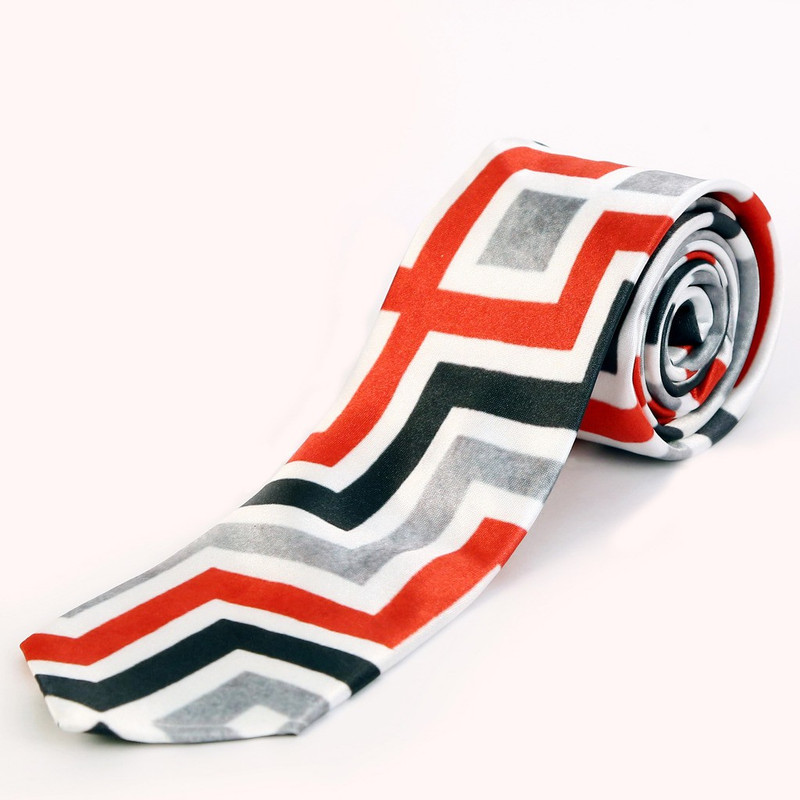 Blacksmith Red Chevron Design Geometric Print Men Tie Blacksmith Red Chevron Design Geometric Print Men Tie