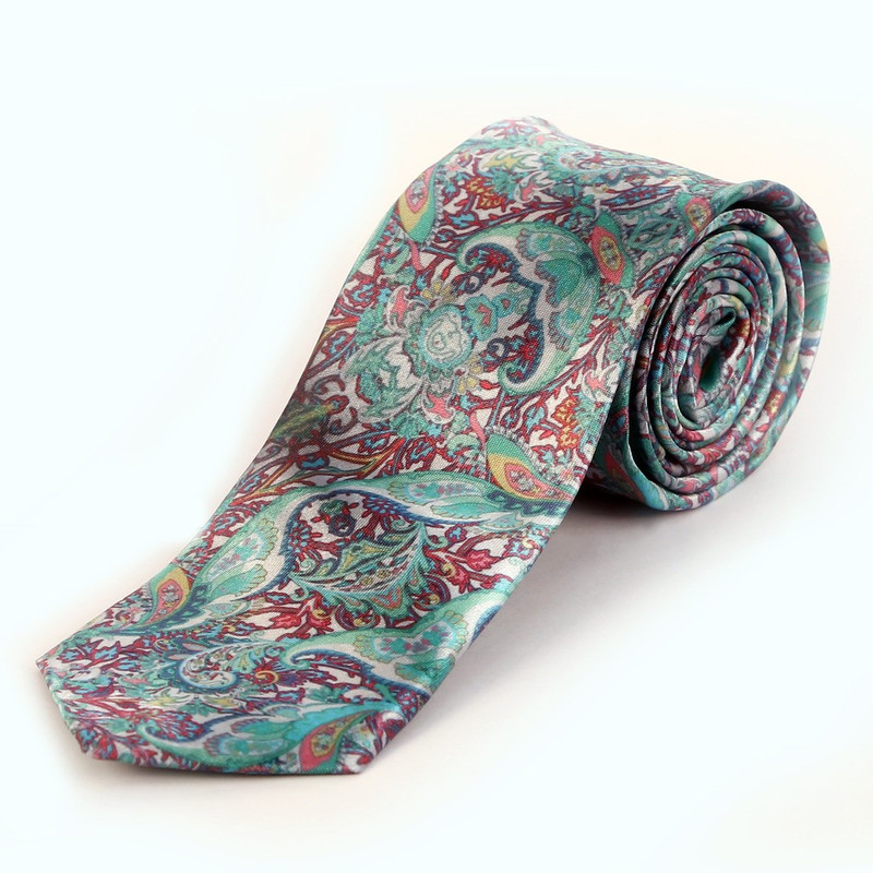 Blacksmith Water Green Design Floral Print Men Tie Blacksmith Water Green Design Floral Print Men Tie