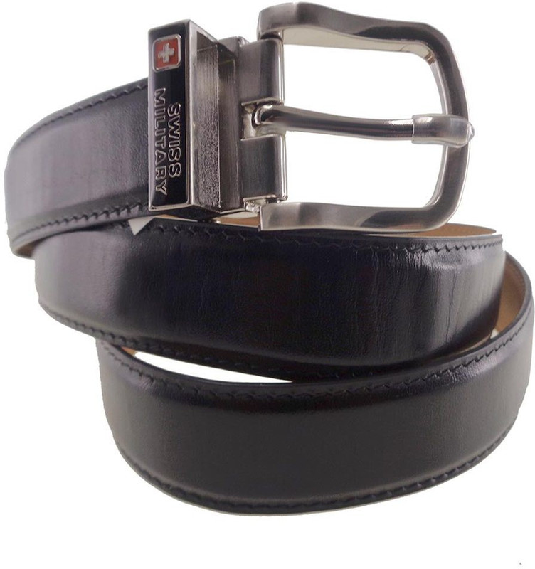 Swiss Military Men Black Genuine Leather Belt Swiss Military Men Black Genuine Leather Belt