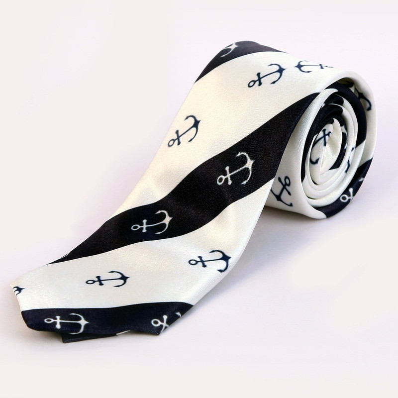Blacksmith Navy Anchors Design Graphic Print Men Tie Blacksmith Navy Anchors Design Graphic Print Men Tie