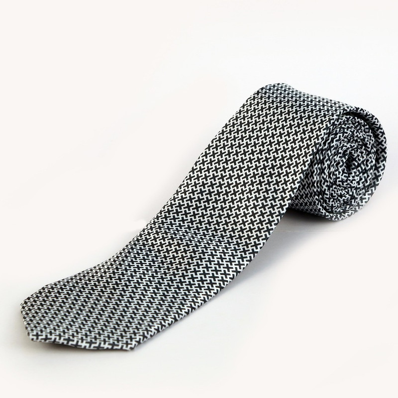 Blacksmith Black Crosshair Design Geometric Print Men Tie Blacksmith Black Crosshair Design Geometric Print Men Tie
