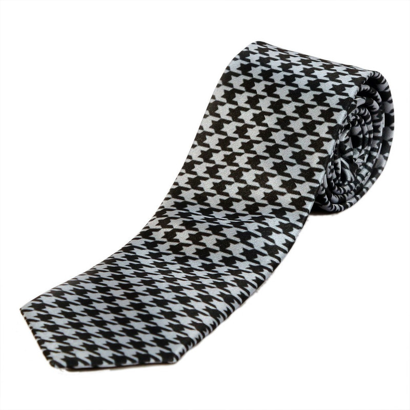 Blacksmith Grey Houndstooth Design Graphic Print Men Tie Blacksmith Grey Houndstooth Design Graphic Print Men Tie