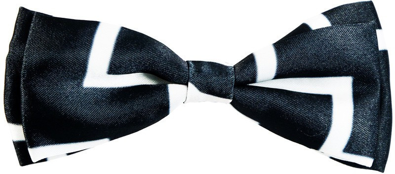 Blacksmith Black And White Zigzagdesign Bow Geometric Print Men Tie Blacksmith Black And White Zigzagdesign Bow Geometric Print Men Tie