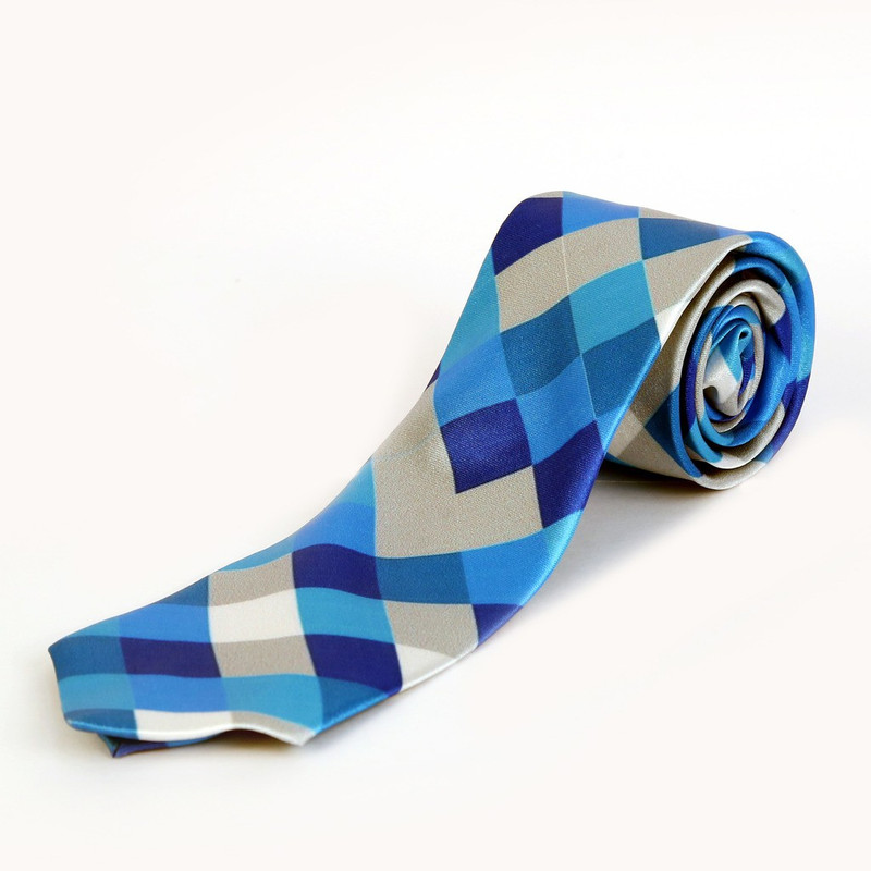 Blacksmith Water Blue Checks Design Checkered Men Tie Blacksmith Water Blue Checks Design Checkered Men Tie