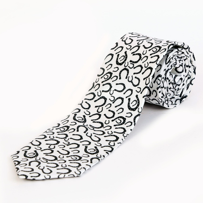 Blacksmith Black Horseshoe Design Graphic Print Men Tie Blacksmith Black Horseshoe Design Graphic Print Men Tie