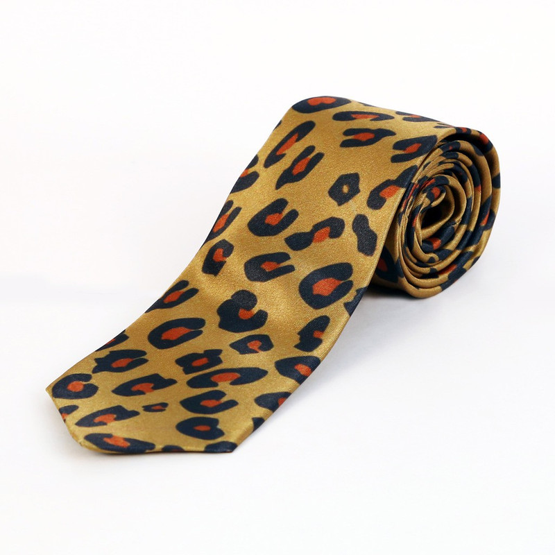 Blacksmith Brown Leopard Print Design Animal Print Men Tie Blacksmith Brown Leopard Print Design Animal Print Men Tie