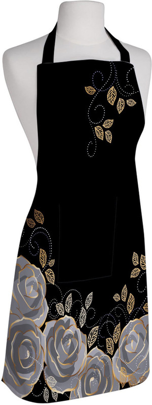 right Polyester Chef's Apron - Large(Black, Single Piece)