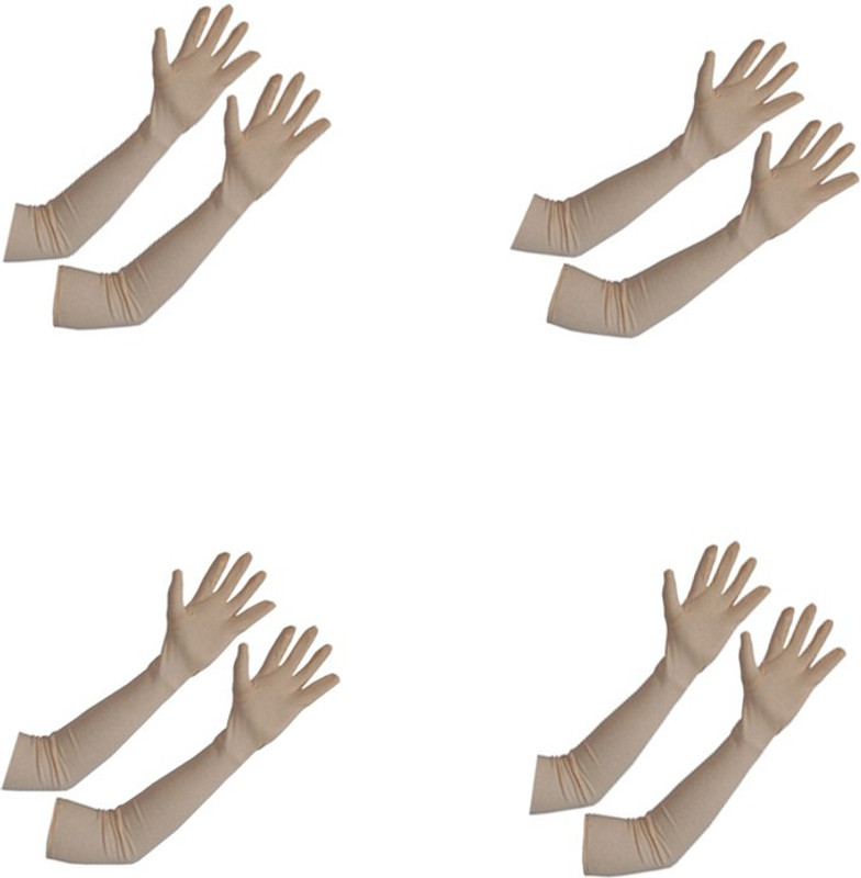 AMKEI Cotton Arm Sleeve For Women(L, Beige)