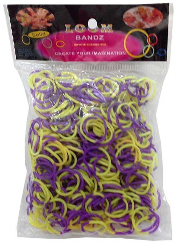 Shatchi 2 Tone Purple & Yellow 600 Loom Band Refill Kit Kids Arts Crafts Toys With S Clips & Hook, Birthday, Anniversary, Festival Shatchi 2 Tone Purple & Yellow 600 Loom Band Refill Kit Kids Arts Crafts Toys With S Clips & Hook, Birthday, Anniversary, Festival