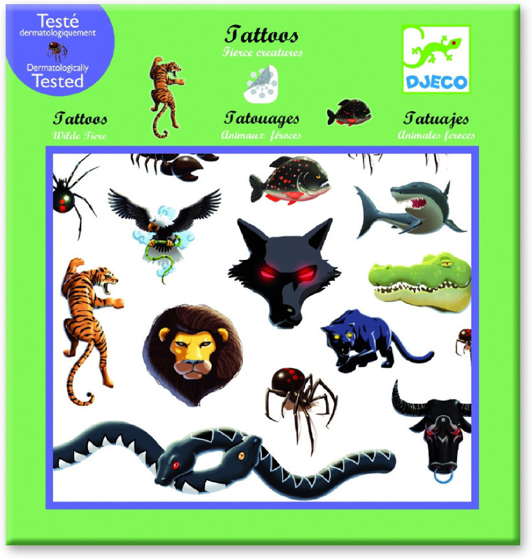 Djeco Fierce Animals Tattoos Djeco Fierce Animals Tattoos
