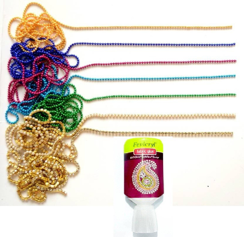 vlv Color Ball chains/Stone Chain/Pearl Chain For Jewellery Making & Fabric glue