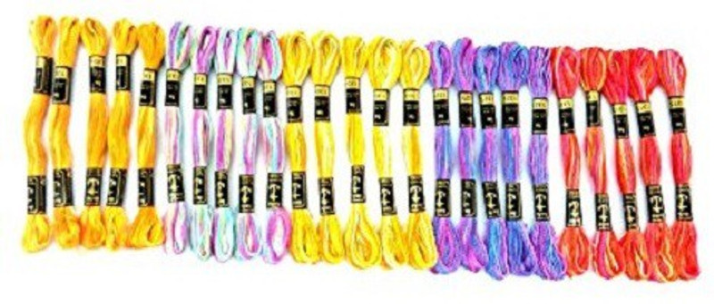 Vardhman Multi Shaded Embroidery Cross Stich / Long Stich Threads , Multicolored Set Of 25 Vardhman Multi Shaded Embroidery Cross Stich / Long Stich Threads , Multicolored Set Of 25
