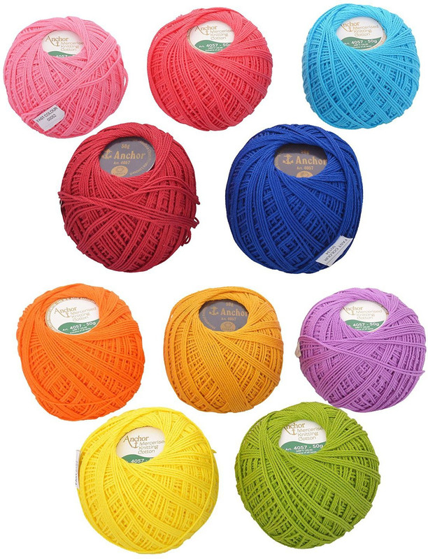 Vardhman Mercer Crochet ( Crotia) Ball Roll, Multicolored Set Of 10 , 20 Gm Each Roll Vardhman Mercer Crochet ( Crotia) Ball Roll, Multicolored Set Of 10 , 20 Gm Each Roll