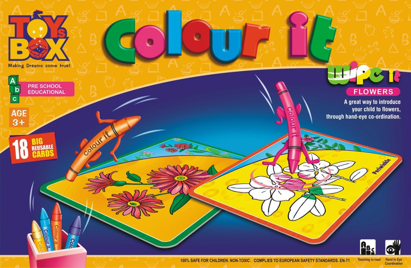 Toysbox Colour It Wipe It - Flowers Toysbox Colour It Wipe It - Flowers