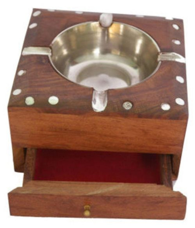 preshi Brown Wood Ashtray