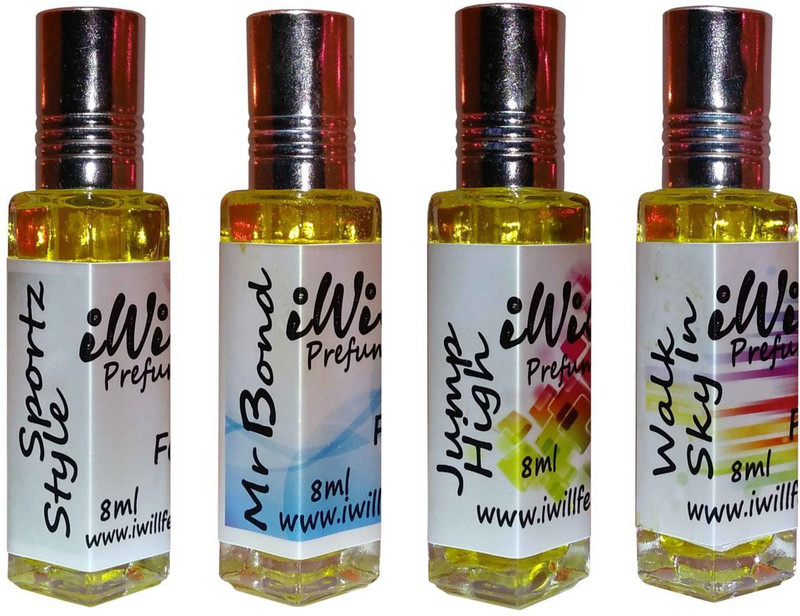 iwill Premium Jump High, Walk In Sky, Sportz Style, Mr Bond Non Alcoholic Fancy Perfume 32 ml Pack Herbal Attar(Floral)