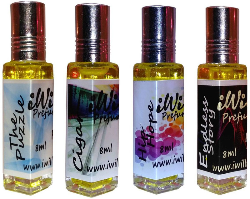 iwill Premium The Puzzle, Cigar, Hip Hope, Endless Story Non Alcoholic Fancy Perfume 32 ml Pack Floral Attar(Gold Musk)