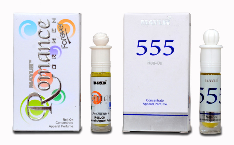 Mayur Romance and 555 (2pcs of 8ml) Floral Attar(Citrus)