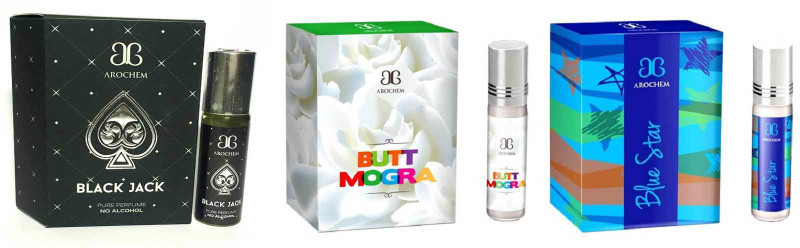 Arochem Blue star Butt mogra Black Jack Combo Floral Attar(Amber)