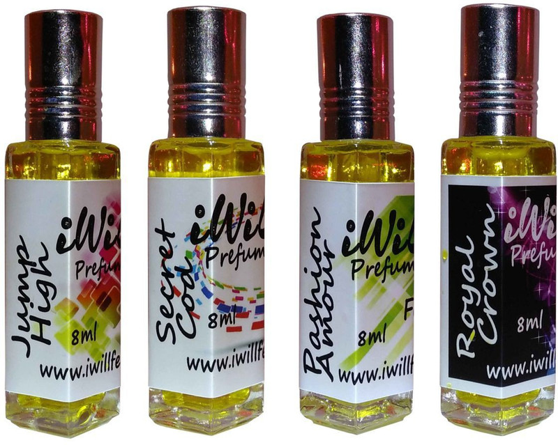 iwill Premium Jump High, Secret Cod, Pashion Amour, Royal Crown Non Alcoholic Fancy Perfume 32 ml Pack Floral Attar(Gold Musk)