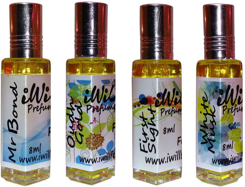iwill Premium First Sight, White Mussk, Oudh Gold, Mr Bond Non Alcoholic Fancy Perfume 32 ml Pack Herbal Attar(Floral)