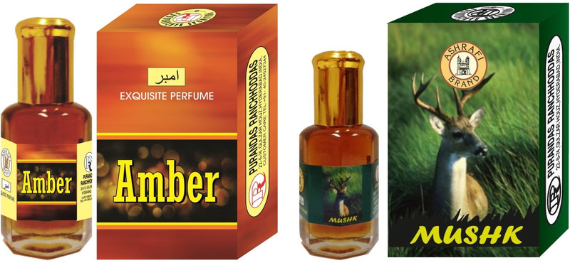 Purandas Ranchhoddas Amber & Mushk Attar 6ml Each Floral Attar(Amber)